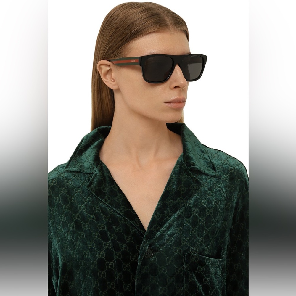 Authentic- New - GUCCI Grey Square Unisex Sunglasses GG0926S 001 57